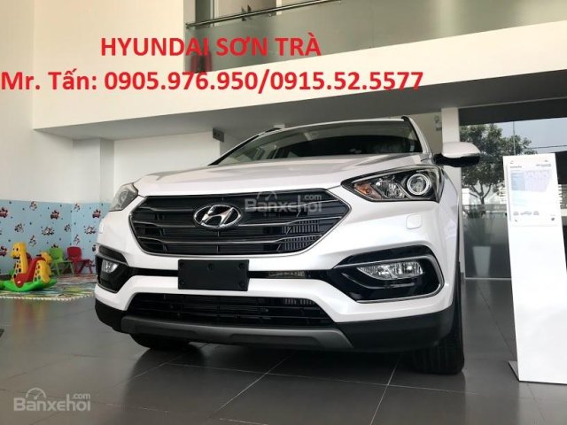 Hyundai Sơn Trà bán ô tô Hyundai Santa Fe 2018, màu trắng, nhập khẩu 3 cục Hàn Quốc, xe 7 chỗ Đà Nẵng