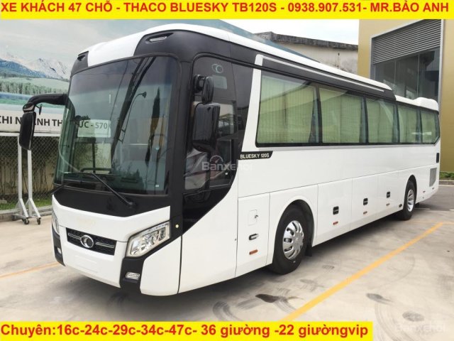 Bán xe 47 chỗ Thaco TB120S động cơ Weichai mới Euro4, đời 2018