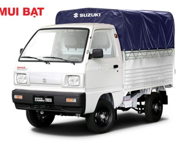 Bán Suzuki Super Carry Truck năm 2018, hỗ trợ 100% thuế trước bạ, màu trắng giá cạnh tranh