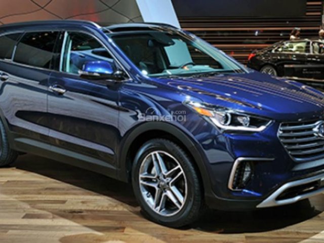 Bán xe Hyundai Santa Fe đời 2018, màu xanh