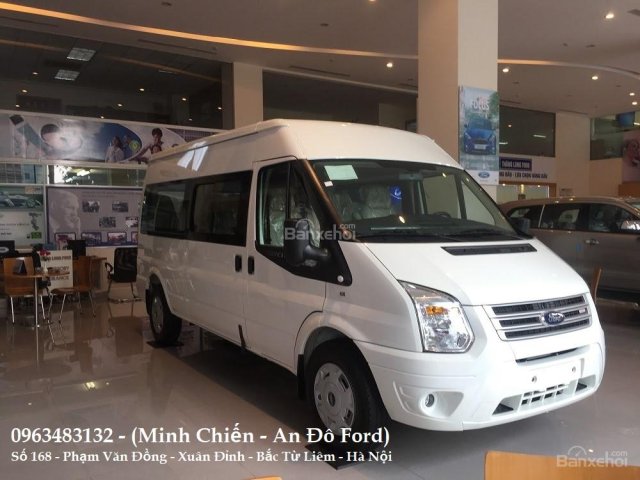 Giao ngay Ford Transit Mid 2018 màu trắng, có trả góp, giảm giá tốt - L/h: 0963483132