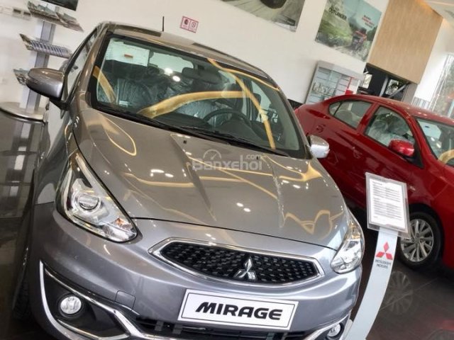 Cần bán xe Mitsubishi Mirage CVT năm sản xuất 2018, màu xám ghi, giá tốt nhất, hỗ trợ cho vay 80% giá trị xe