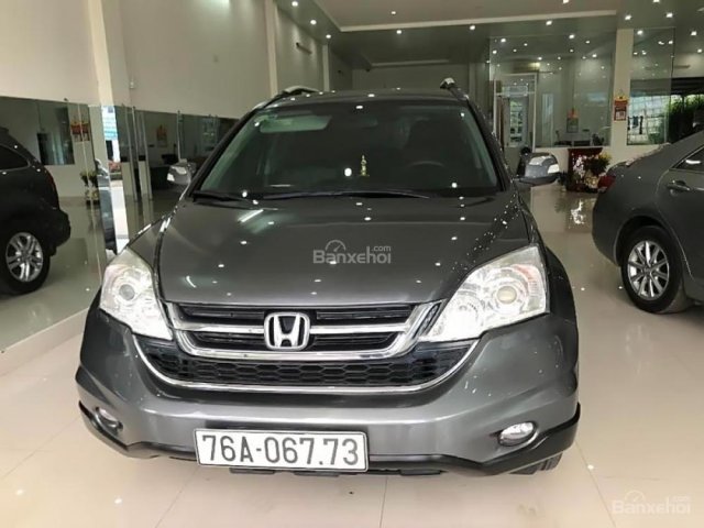 Bán xe Honda CRV 2.4 màu xám, sản xuất 2010, nội thất màu đen da