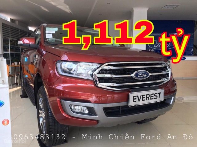 Giao ngay Ford Everest Trend 2.0 AT 4x2 AT đời 2018 màu đỏ, hỗ trợ trả góp 80%