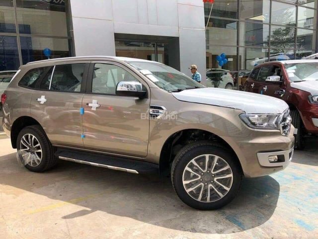 Bán Ford Everest Titanium 2.0L 4x2 AT năm 2018, màu nâu vàng, trả góp 80%, giao ngay