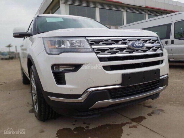 Bán ô tô Ford Explorer 2.3L Ecoboost Limited form 2018, màu trắng, xe nhập Mỹ, hỗ trợ thủ tục trả góp 80%