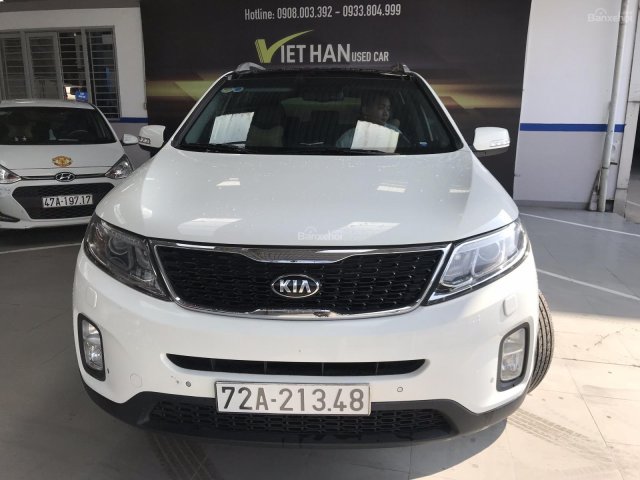 Bán Kia New Sorento Gath 2.4 AT máy xăng, số tự động, màu trắng camay, sản xuất 2015, gốc Sài Gòn, lăn bánh 28000km