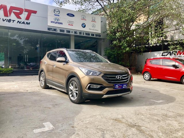 Bán xe Hyundai SantaFe 2.2L 4WD 2016, màu ghi vàng, hỗ trợ mua trả góp 70% giá trị xe, LH 0966988860