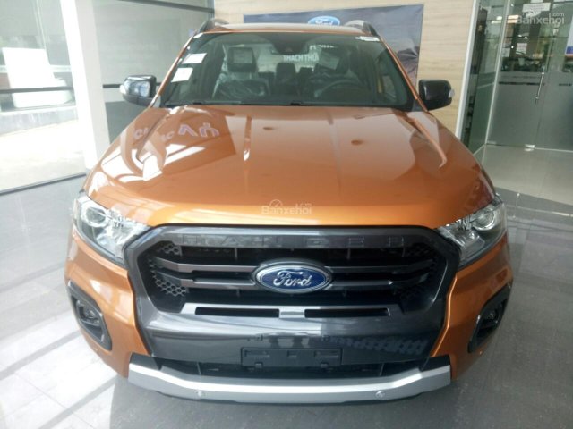 Cần bán xe Ford Ranger Wildtrark 2.0 Bi-Turbo 4*4, sản xuất 2018, màu cam, xe nhập, giao xe ngay0