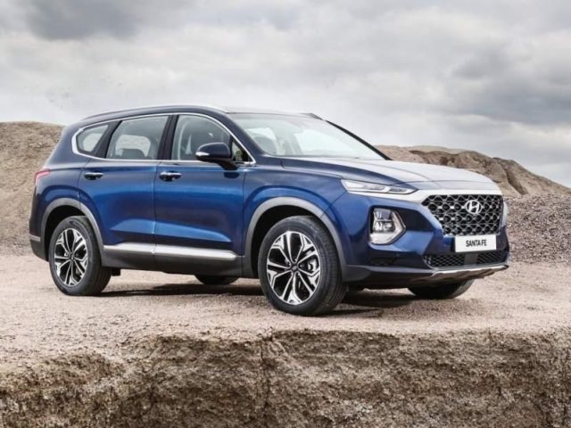 Bán Hyundai Santa Fe năm sản xuất 2019, màu xanh lam, nhập khẩu0