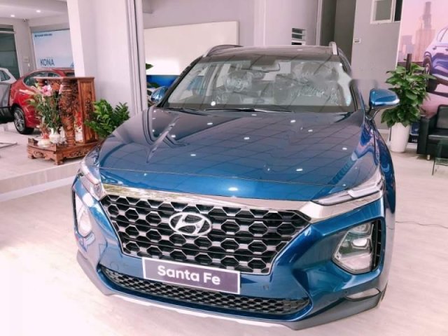 Bán Hyundai Santa Fe sản xuất 2019, màu xanh lam, xe nhập