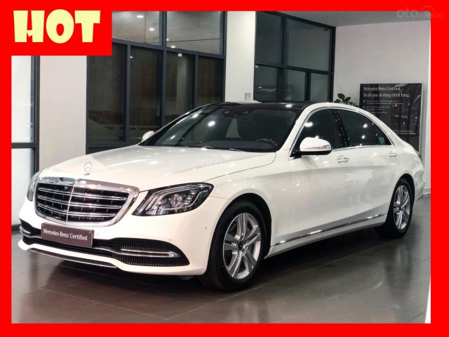 Bán xe Mercedes S450L màu trắng, nội thất nâu 2018 chính hãng