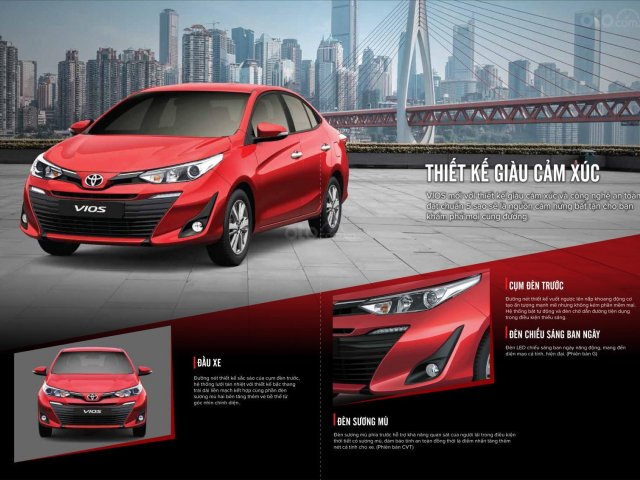 Bán ô tô Toyota Vios đời 2019, màu đỏ, giá tốt0