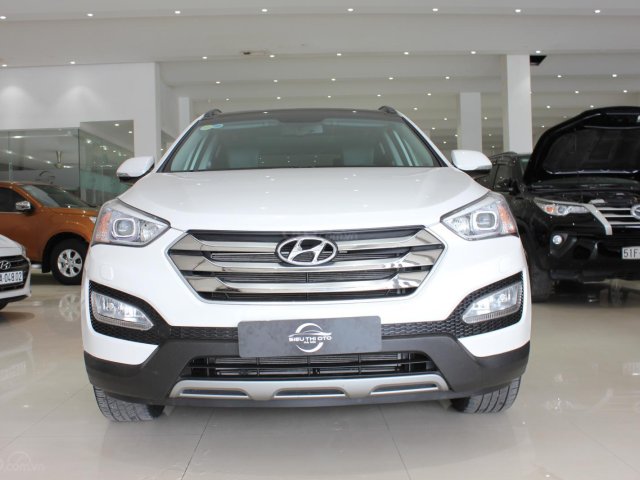 Bán Hyundai Santa Fe 2.4AT 4WD 7 chỗ sx 2015, màu trắng, giá tốt