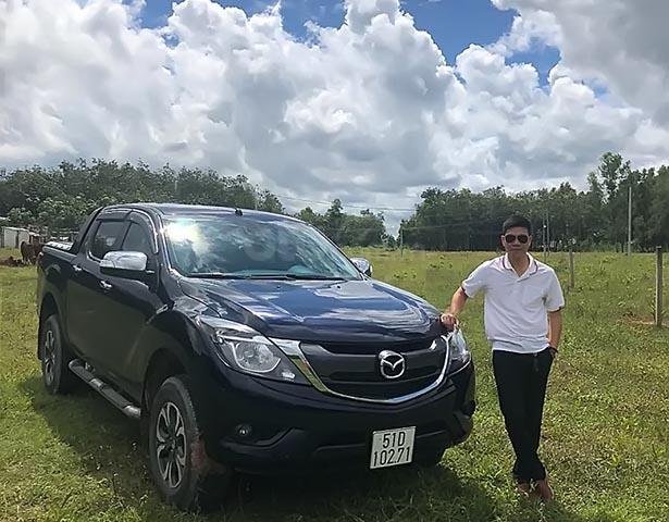 Bán Mazda BT 50 đời 2017, màu xanh lam, xe nhập, giá 520tr0