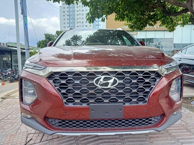 Hyundai Santa Fe dầu cao cấp màu đỏ bán giá niêm yết, giao xe toàn quốc, thủ tục đơn giản