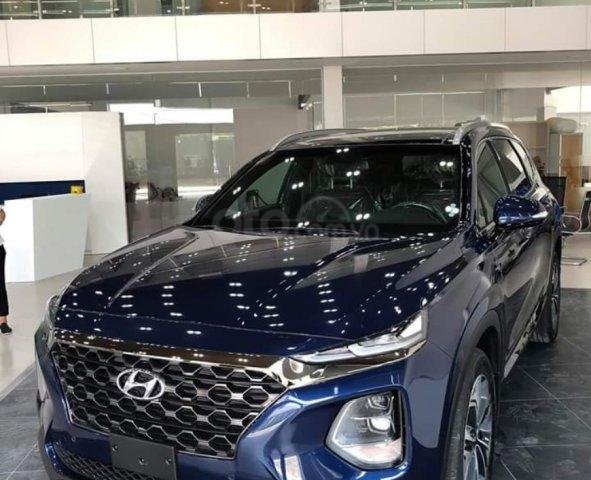 Hyundai Santa Fe dầu cao cấp 2019, màu xanh, giá tốt, giao xe ngay, LH: 0352330999