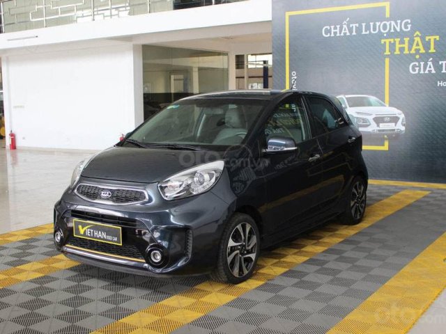 Kia Morning Si 1.25AT 2017, màu xanh, bao chạy, trả góp 70%