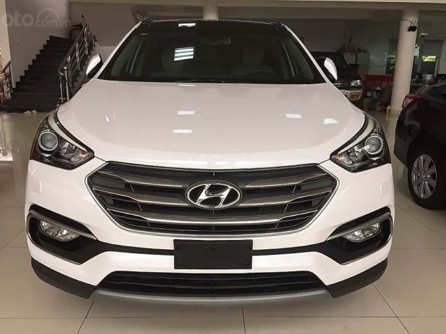 Cần bán Hyundai Santa Fe 2.2AT đời 2017, màu trắng, số tự động0