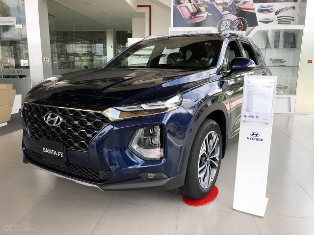 Ưu đãi cực lớn - Quà tặng vô vàn, Hyundai SantaFe phiên bản máy dầu, đời 2019, màu xanh dương, giá rẻ0