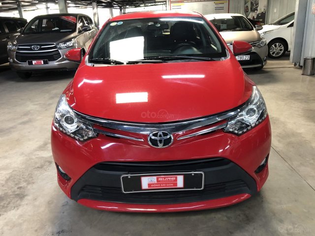 Vios màu đỏ 2015, số tự động, chỉ cần 150k có ngay biển số TP HCM mới toanh, alo em nhận ngay ưu đãi giá sốc