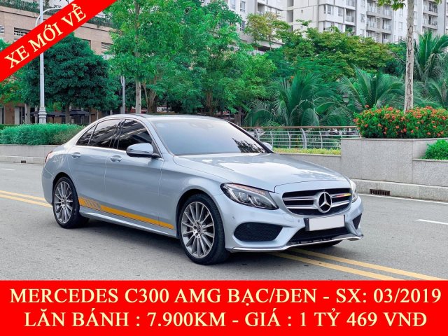 Quốc Duy Auto - Bán Mercedes C300 AMG bạc/đen 2019 - trả trước 550 triệu nhận xe