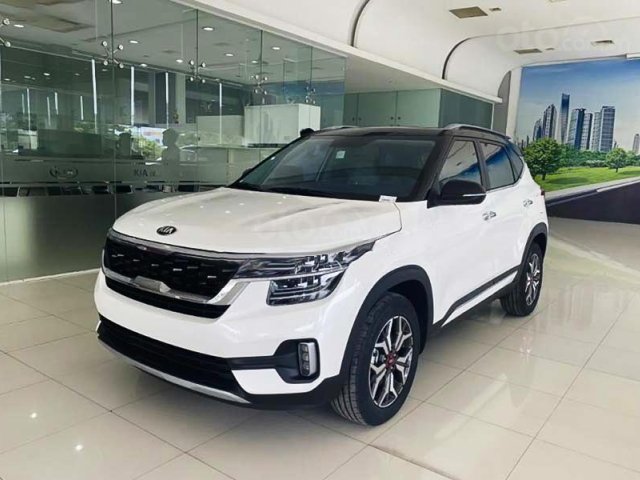 Bán ô tô Kia Seltos Premium 1.4 AT sản xuất năm 2021, màu trắng0