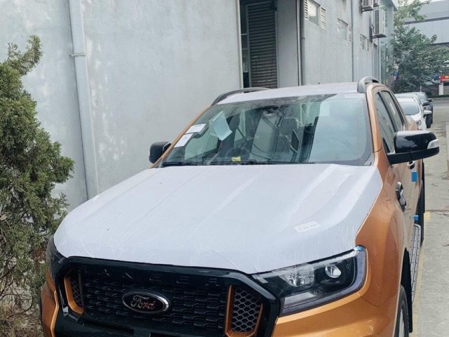 Bán Ford Ranger Wildtrak Biturbo 2021, màu cam, xe mới, giá siêu khuyến mại, giao ngay0