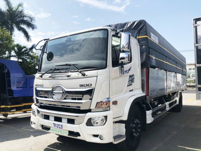 Hino 8 tấn - Thùng mui bạt nhôm full inox - Euro4 - Đời 20210