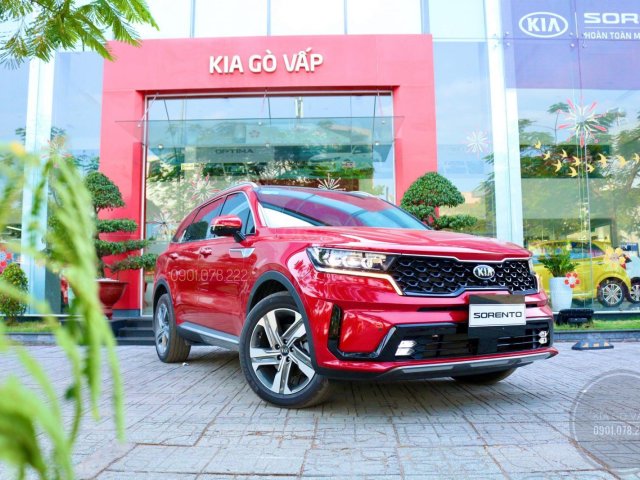 Kia Sorento 2.2D Signature 2021 máy dầu màu đỏ giao liền, đưa trước 424 triệu + tặng BHVC