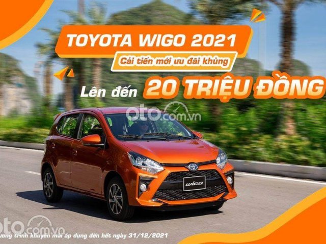 Bán Toyota Wigo 1.2 MT đời 2021, màu nâu cam