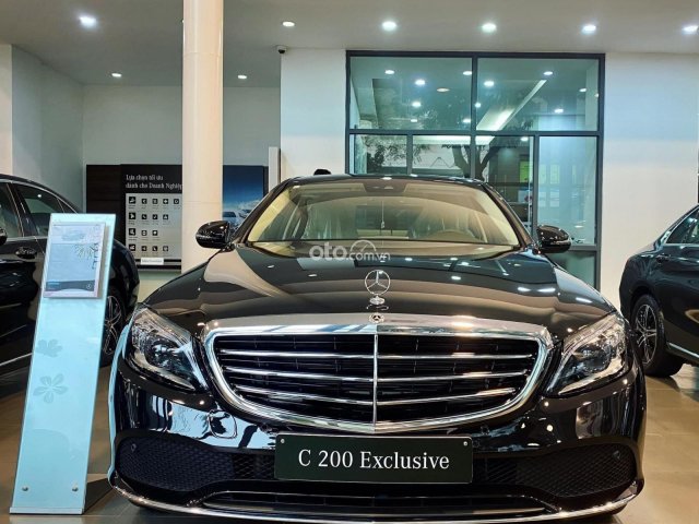 Bán Mercedes C200 Exclusive năm 2021, màu đen, hỗ trợ thủ tục trước bạ0