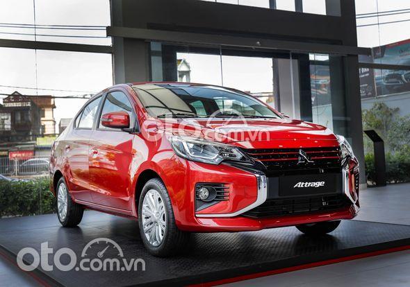 Cần bán Mitsubishi Attrage CVT năm sản xuất 2021, màu đỏ, xe nhập, giá 460tr0