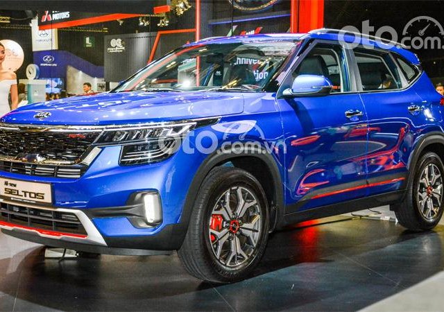 Bán Kia Seltos 1.4Turbo Luxury sản xuất 2021, màu xanh lam0