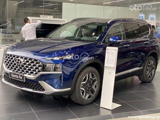 Bán ô tô Hyundai Santa Fe đời 2021, màu xanh lam0