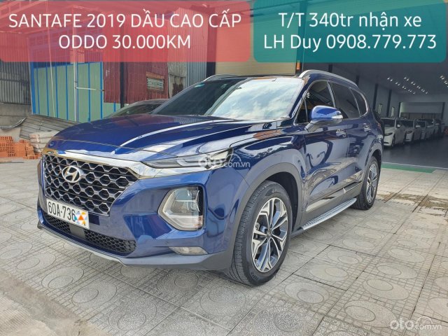 Bán xe Hyundai Santa Fe sản xuất 2019, màu xanh lam