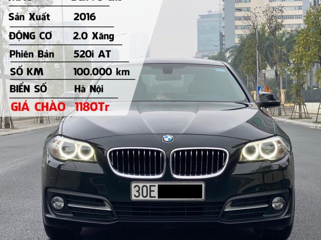 Bán nhanh BMW 520i AT sản xuất năm 2016, màu đen, bao check test hãng thoải mái0