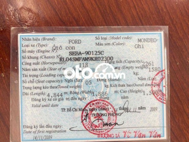 mondeo mua mới cuối 2009 chạy 72.450km cần bán8