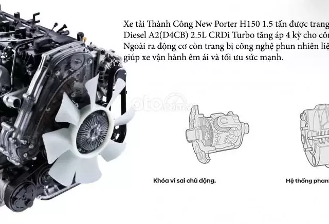 Động cơ vận hành xe Hyundai Porter