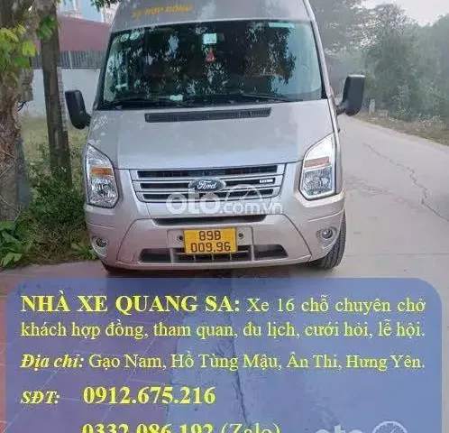 BÁN XE FORD TRANSIT 16 CHỖ - ĐỜI 2016, BIỂN HƯNG YÊN, CHÍNH CHỦ