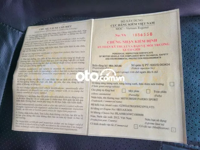 MITSUBISHI PAJERO SPORT 2012 TỰ ĐỘNG XĂNG 8 CHỖ.