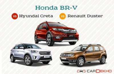 So sánh Honda BR-V với Hyundai Creta và Renault Duster.