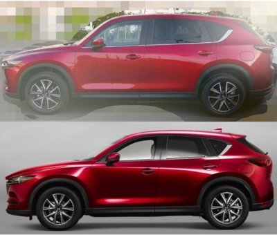 Chiếc xe được cho là Mazda CX-8 (bên trên) Chiếc xe được cho là Mazda CX-8 (bên trên).