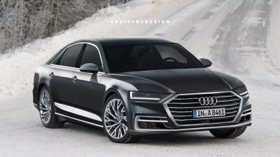 Audi A8 2018 sẽ ra mắt trong thời gian tới đây. Ảnh dựng đồ họa