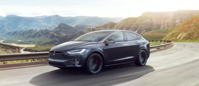 Tesla Model X màu xám