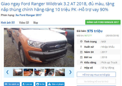 Tháng 5/2018: Khách mua Ford Ranger chịu thiệt trăm triệu do khan hàng a1