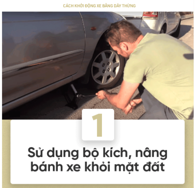 Tuyệt chiêu khởi động xe ô tô chết máy bằng dây thừng 2