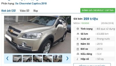 Chiếc xe Chevrolet Captiva Maxx LT được rao bán trên chợ xe hơi cũ Chiếc xe Chevrolet Captiva Maxx LT được rao bán trên chợ xe hơi cũ