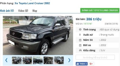Chiếc xe Toyota Land Cruiser GX được rao bán trên chợ xe hơi cũ Chiếc xe Toyota Land Cruiser GX được rao bán trên chợ xe hơi cũ