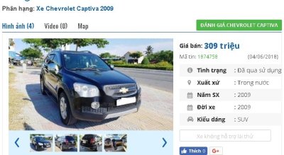 Chiếc xe Chevrolet Captiva được rao bán trên chợ xe hơi cũ Chiếc xe Chevrolet Captiva được rao bán trên chợ xe hơi cũ